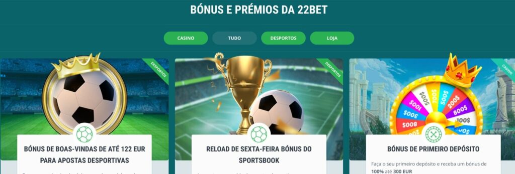 22bet Bónus de Boas-Vindas